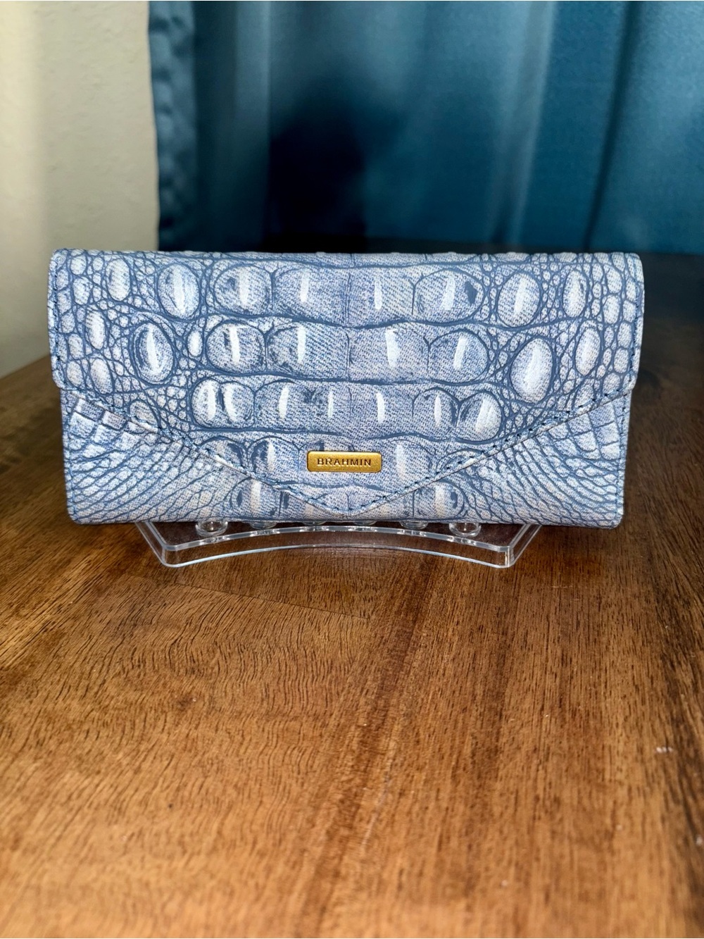Brahmin EUC Lrg Duxbury & Veronica - Light Denim Tetra - FRONT EYE - Picture 9 of 16